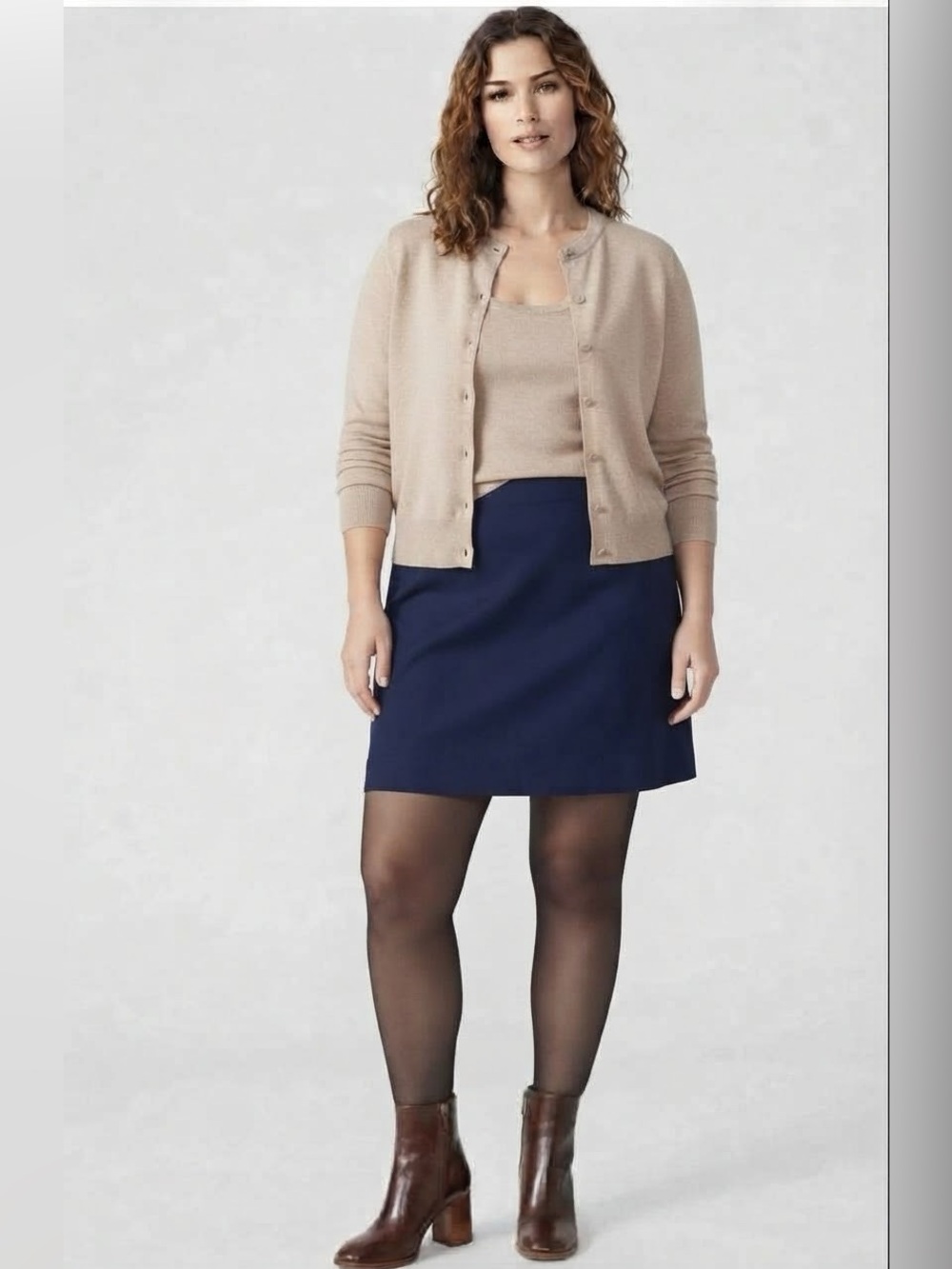 SPANX Stretch Twill Mini Navy Skirt